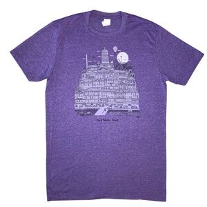 City of Helsinki FINLAND Purple MIKEBON short sleeved tshirt crewneck size large